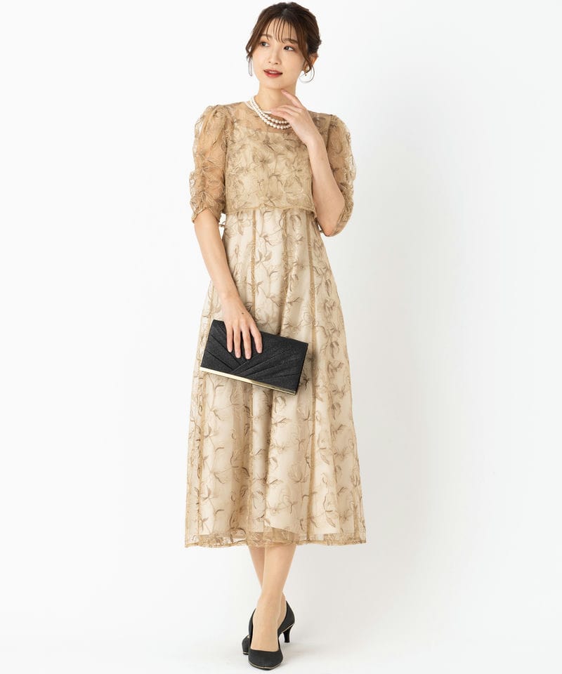 Select Shop エンブロイダリーボレロセットドレス イエロー系 x