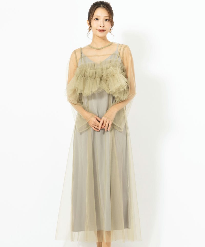 ANDRESD アンドレスド マルチウェイボリュームチュールドレス グリーン