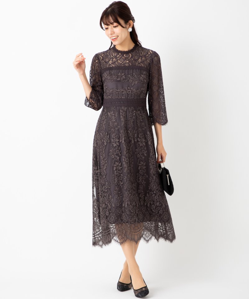 GRACE CONTINENTAL グレースコンチネンタル ハイネックレース切替