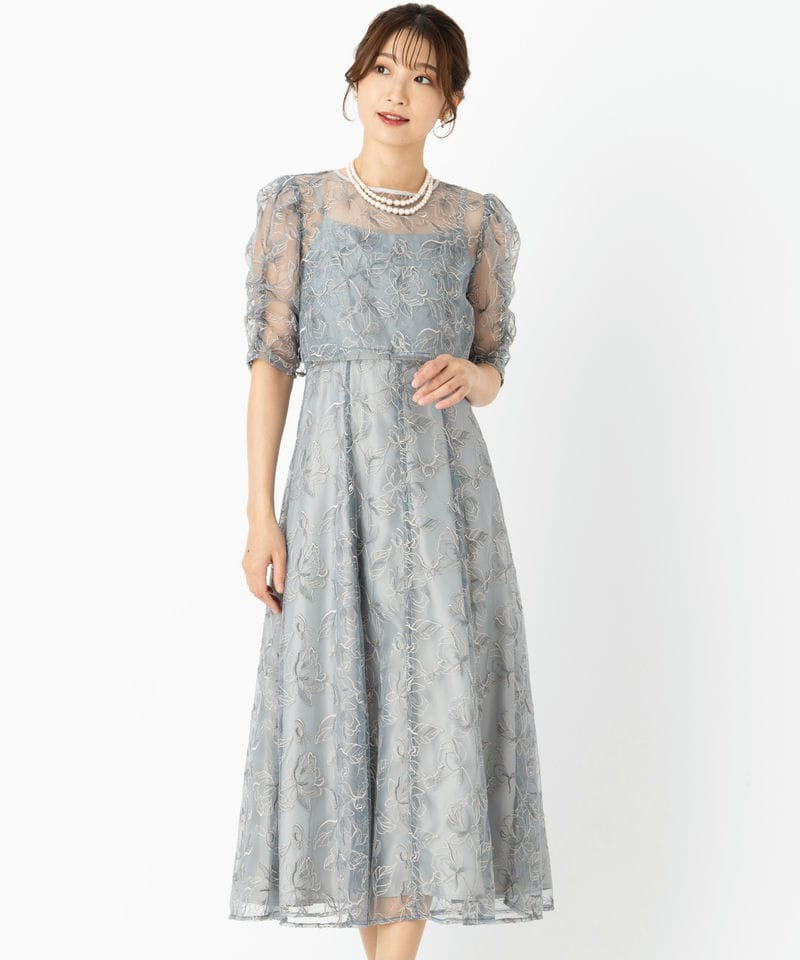 Leja レジャ チュールフリルボレロペイントマーメイドドレス ピンク系