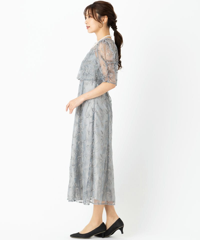 Select Shop エンブロイダリーボレロセットドレス グレー系 x ブルー系