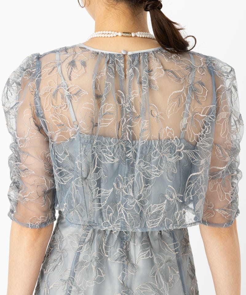 Select Shop エンブロイダリーボレロセットドレス グレー系 x ブルー系