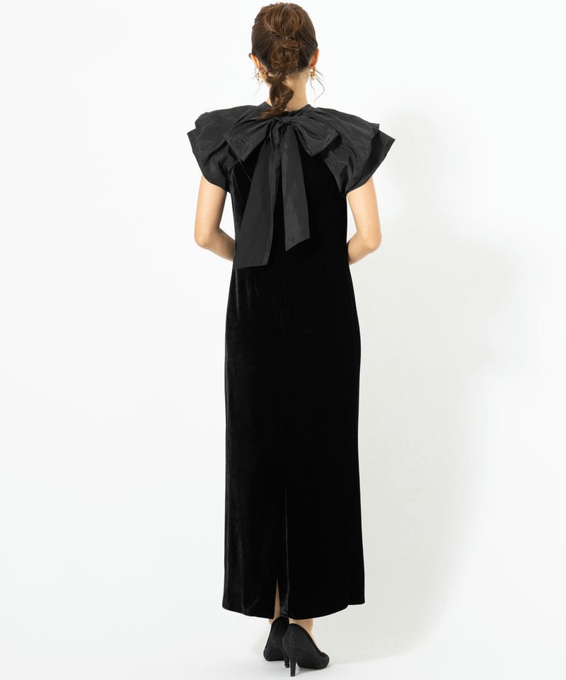 ANDRESD アンドレスド ドレープベロアドレス ブラック系 | 結婚式