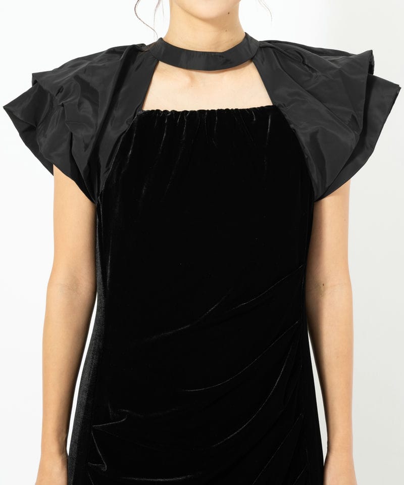 ANDRESD アンドレスド ドレープベロアドレス ブラック系 | 結婚式