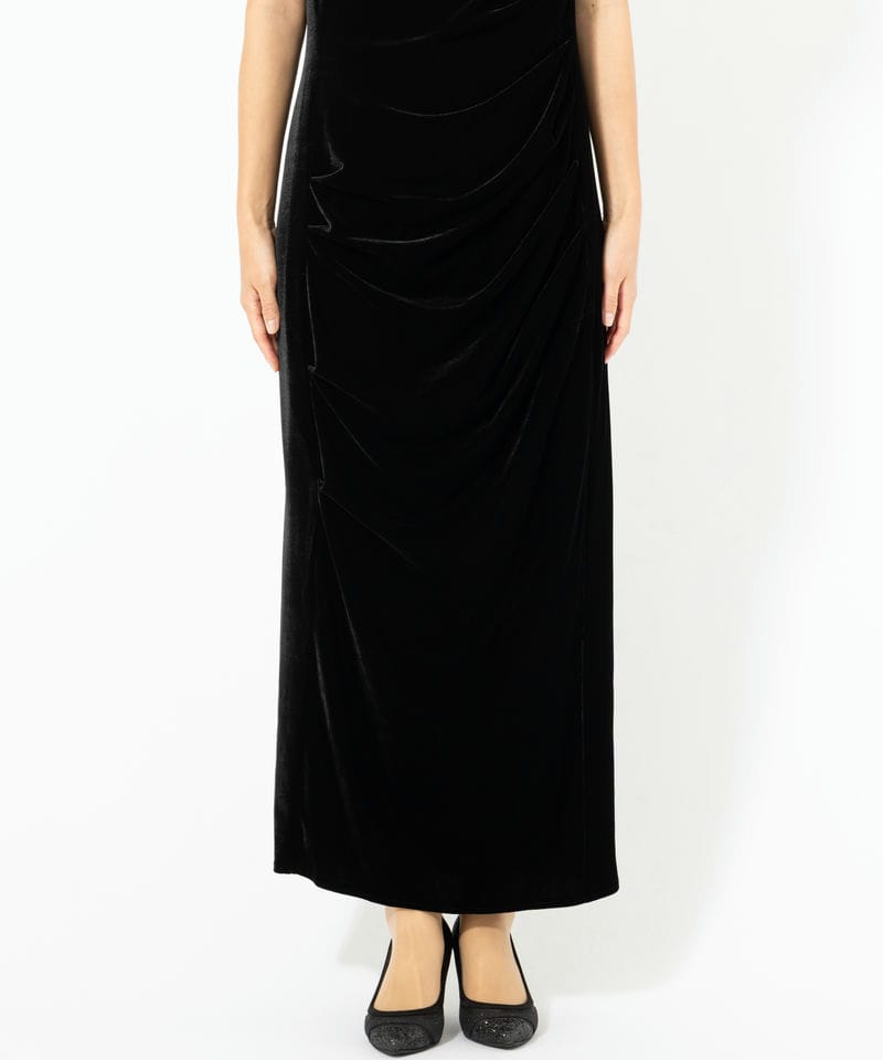 ANDRESD アンドレスド ドレープベロアドレス ブラック系 | 結婚式