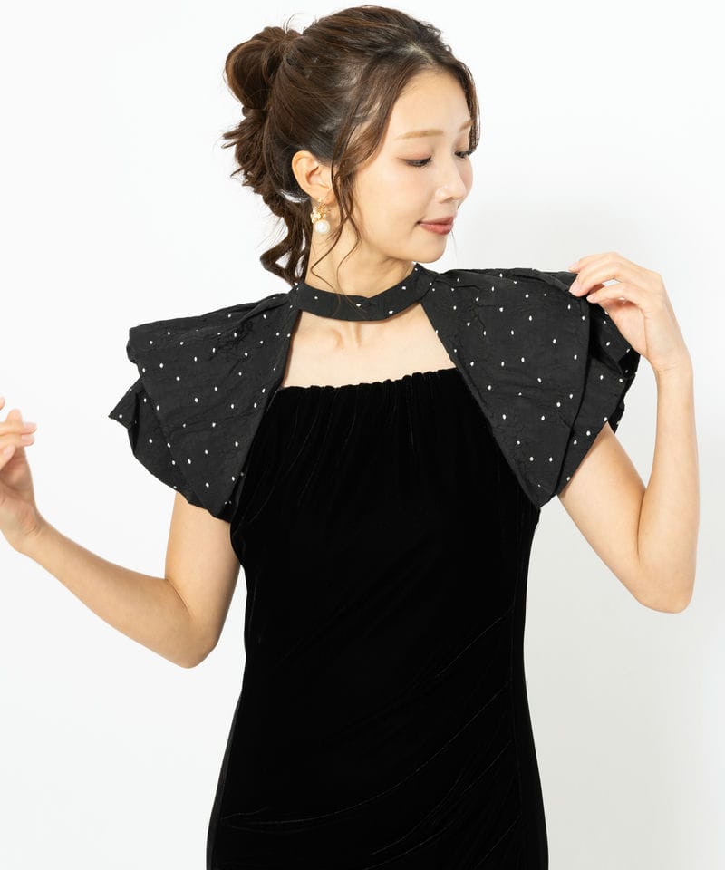 ANDRESD アンドレスド ドレープベロアドレス ブラック系 | 結婚式
