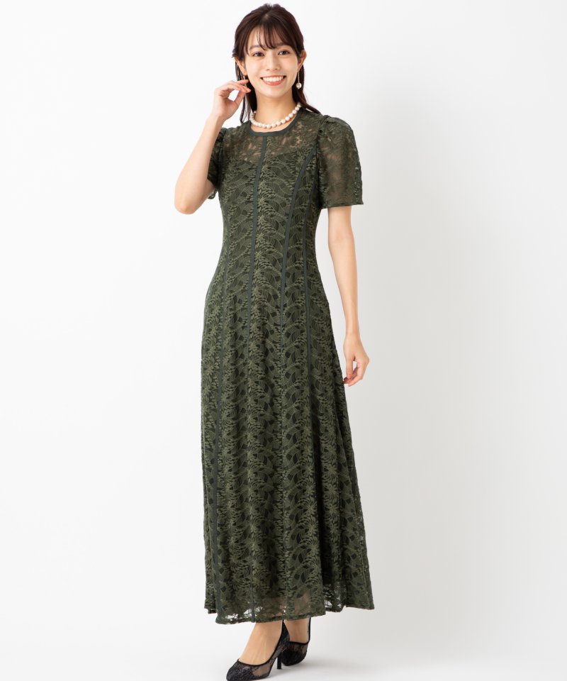 LAGUNAMOON ラグナムーン LADYパイピング切り替えレースドレス