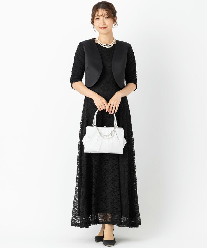 HARE ハレ ソデプリーツレースドレス グレー系 x ブルー系 | 結婚式