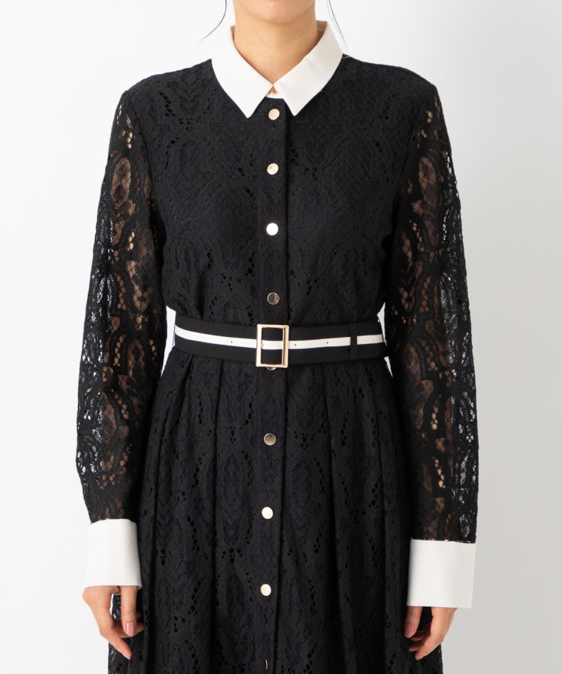 GRACE CONTINENTAL グレースコンチネンタル レース刺繍ドレス ブラック