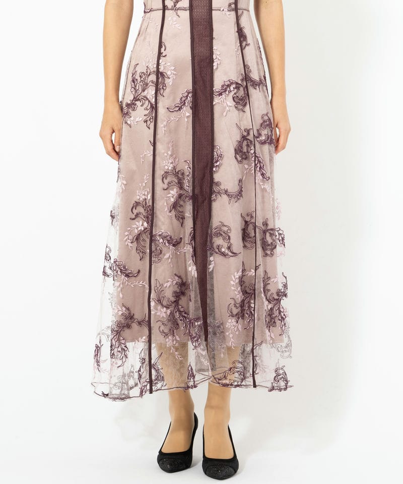 FRAY I.D フレイアイディー コードフラワーレースドレス レッド系