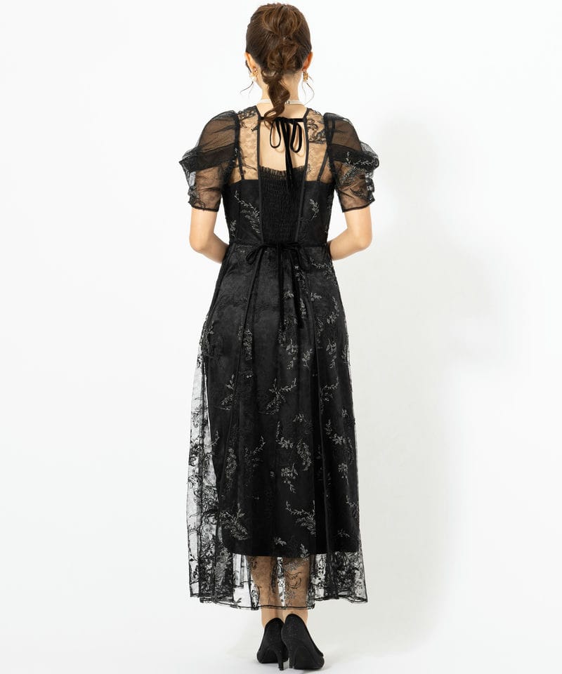 FRAY I.D フレイアイディー コードフラワーレースドレス ブラック系
