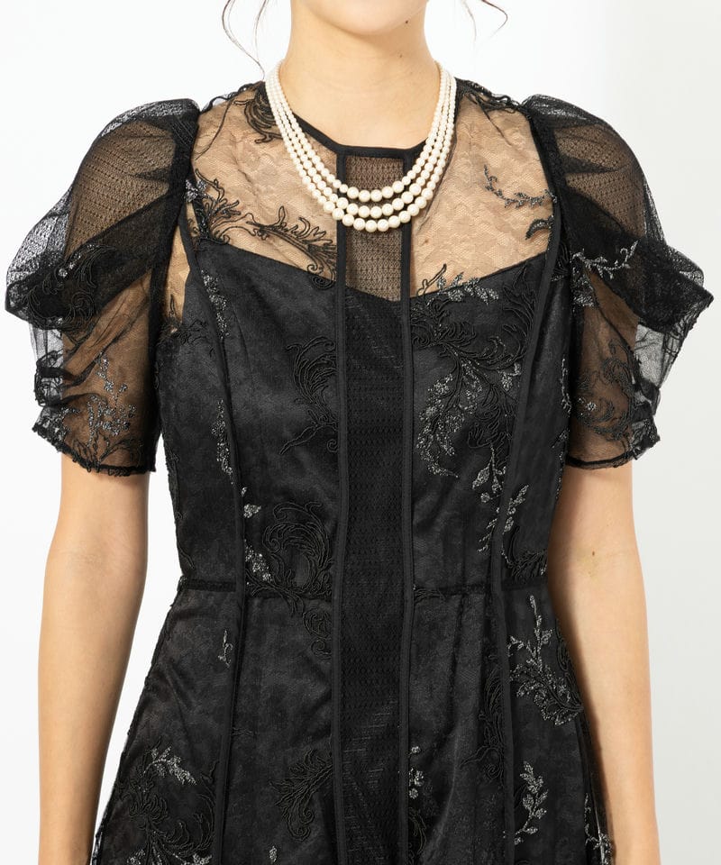 FRAY I.D フレイアイディー コードフラワーレースドレス ブラック系