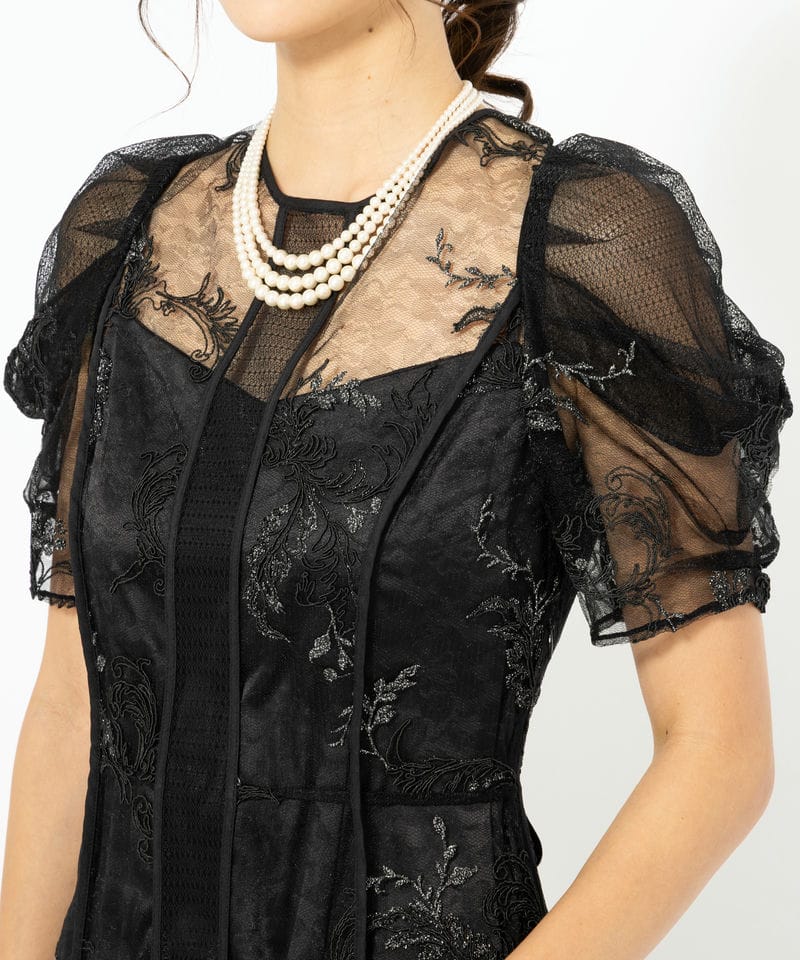 FRAY I.D フレイアイディー コードフラワーレースドレス ブラック系