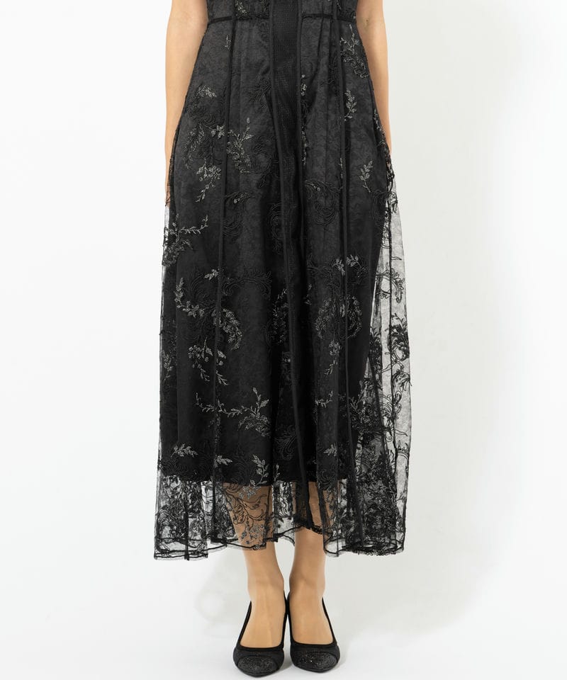 FRAY I.D フレイアイディー コードフラワーレースドレス ブラック系