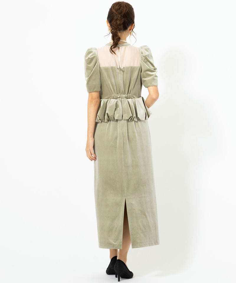 LilyBrown リリーブラウン ペプラムベロアドレス その他 x グリーン系