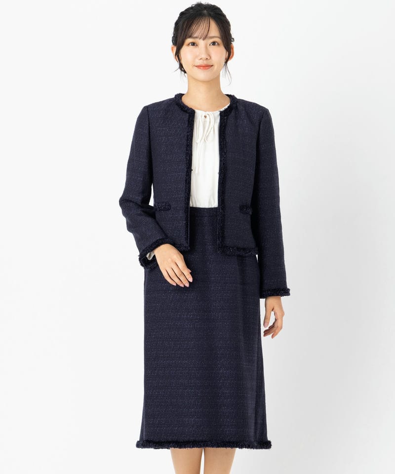 CELFORD セルフォード ベルト付きジャケットワンピース ネイビー系