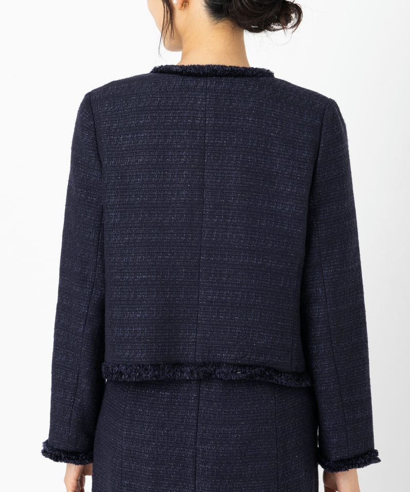 CELFORD セルフォード　ツィード　ワンピース　スーツ　セットアップ　紺 CELFORD 【プレミアムスーツ2点SET】セルフォード ツイードジャケット+