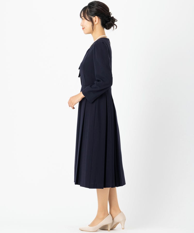 CELFORD セルフォード プリーツワンピース ネイビー系 | 結婚式