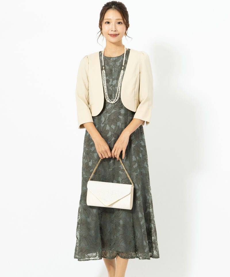 チュールエンブロイダリーレースパイピングドレス」に該当するの