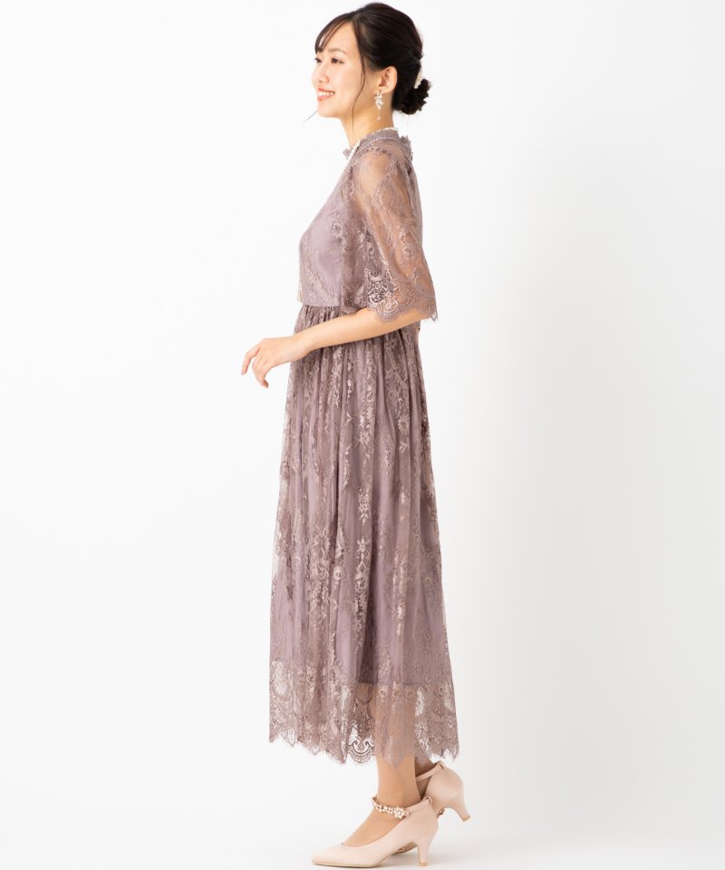 Dorry Doll ドリードール 袖付き総レースドレス その他 x ピンク系