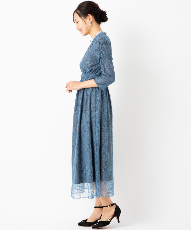 JILL STUART ジルスチュアート パワショルレースワンピース ブルー系 JILL STUART ジルスチュアート パワショルレースワンピース ブルー系