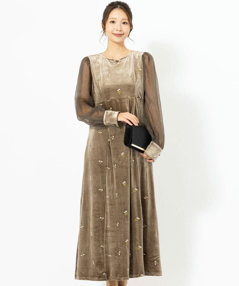 Select Shop ボレロセットベロアドレス ブラウン系 | 結婚式パーティー