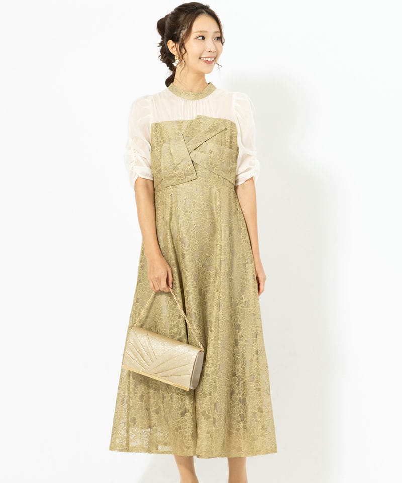 ANDRESD 【ドレス2点SET】フラワーレースノットデザインドレス その他