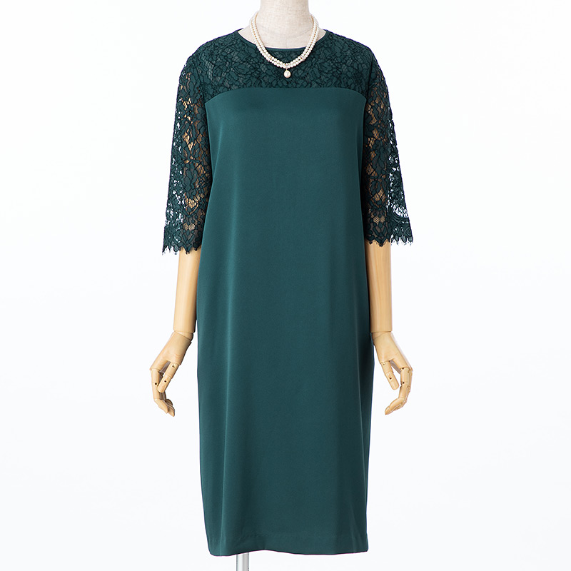 23区 レースコンビサテンドレス ネイビー系 | 結婚式パーティーの