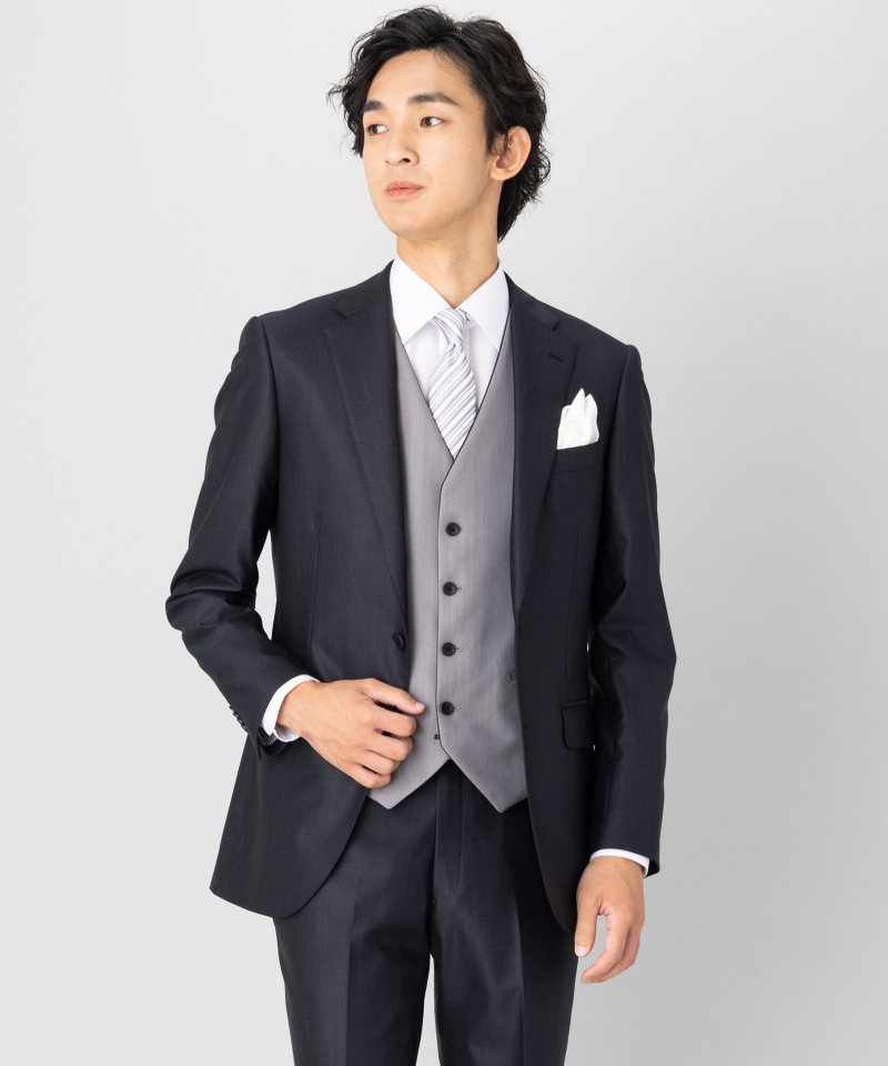 新品タグ付き！オリヒカ スーツ セットアップ 黒 ブラックフォーマル ORIHICA オリヒカ 【7点セット】ウールブレンドフォーマルスーツセット