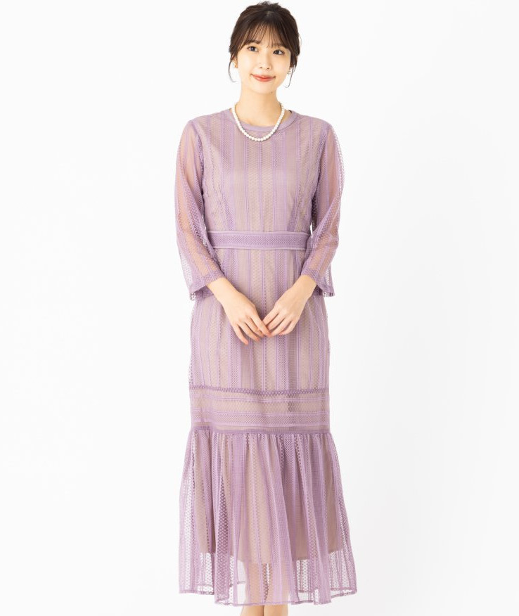 LilyBrown リリーブラウン カシュクールフラワーレースドレス その他 x