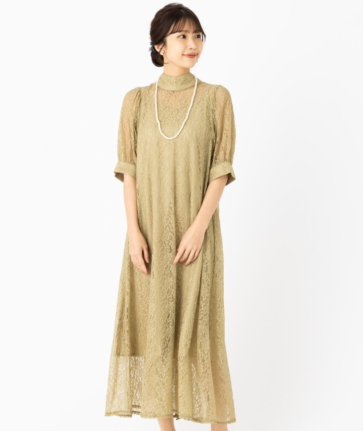 etoll. エトル インナー付きバックリボンレースドレス その他 x