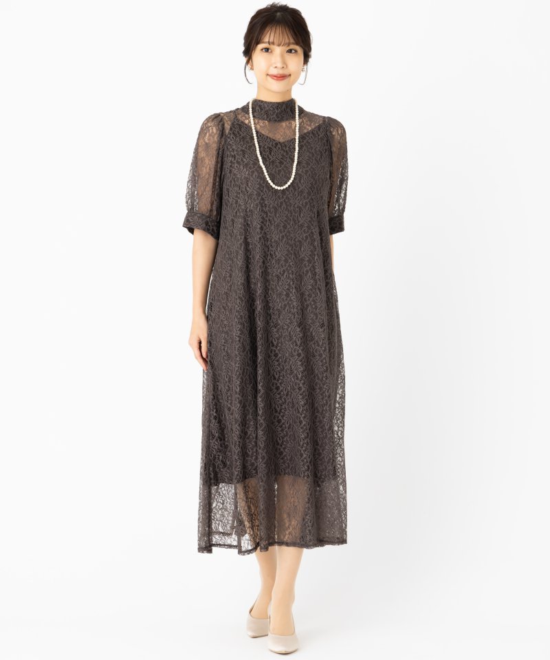 etoll. エトル インナー付きバックリボンレースドレス その他 x