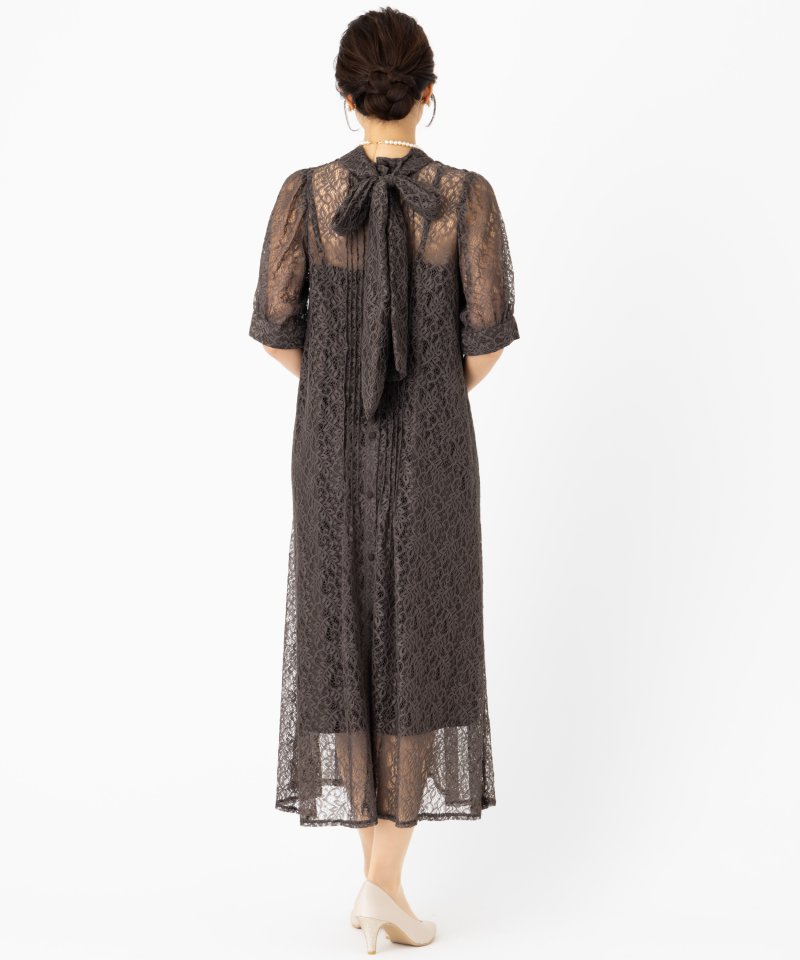 etoll. エトル インナー付きバックリボンレースドレス その他 x