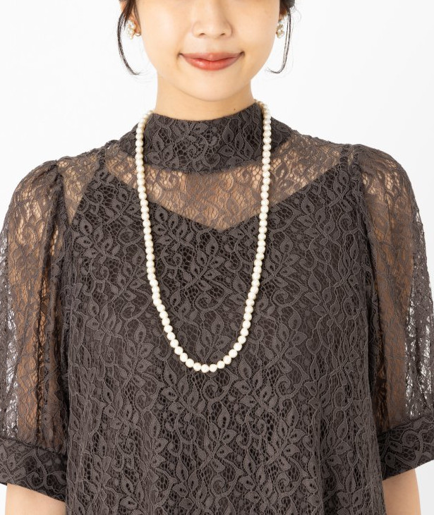 etoll. エトル インナー付きバックリボンレースドレス その他 x