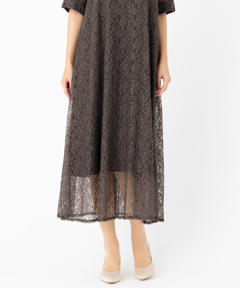 etoll. エトル インナー付きバックリボンレースドレス その他 x