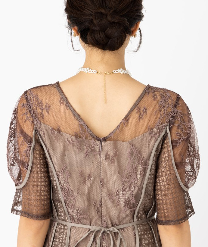 LAGUNAMOON ラグナムーン LADYパネルレースドレス その他 x ブラウン系