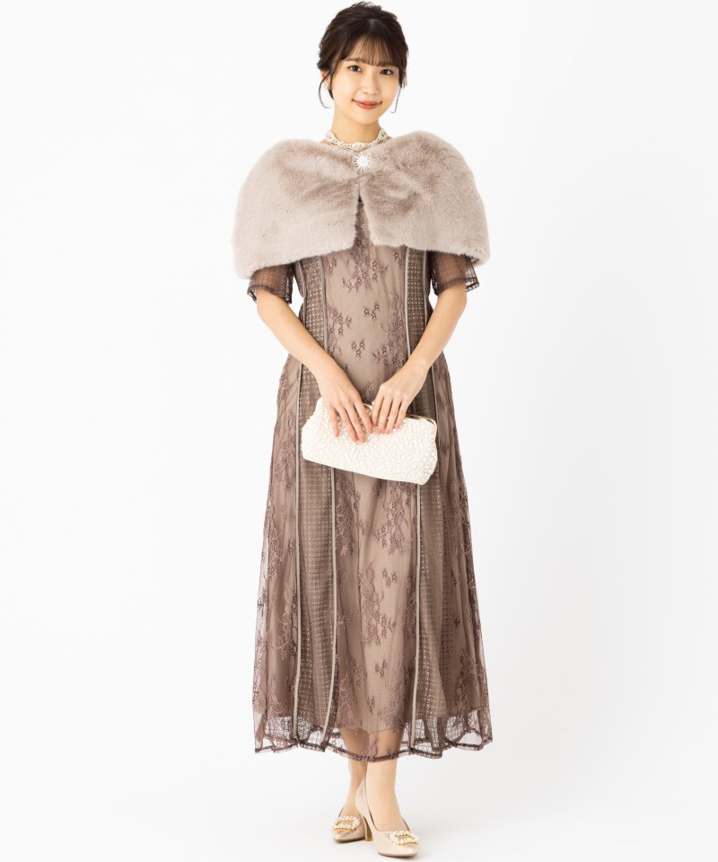 LAGUNAMOON ラグナムーン LADYパネルレースドレス その他 x ブラウン系