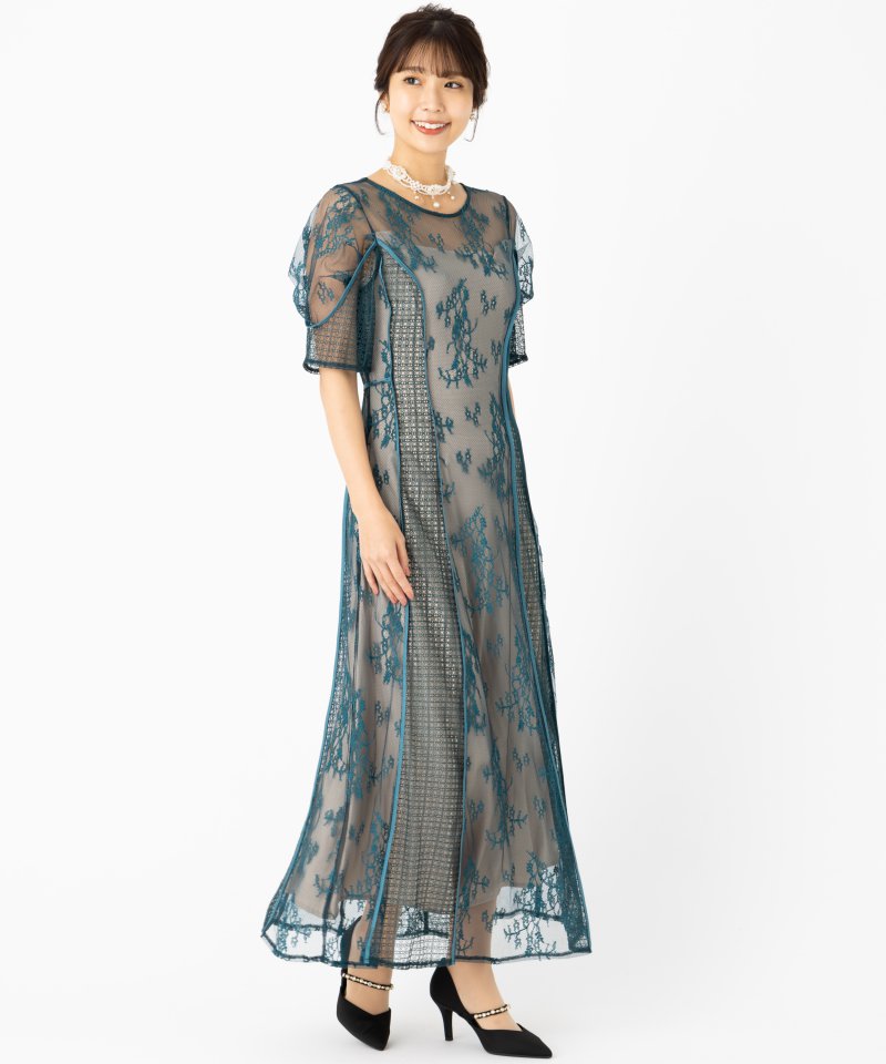 LAGUNAMOON ラグナムーン LADYパネルレースドレス その他 x ブラウン系