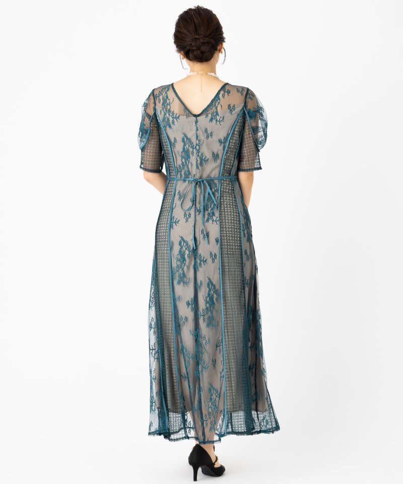 LAGUNAMOON ラグナムーン LADYパネルレースドレス グリーン系 | 結婚式