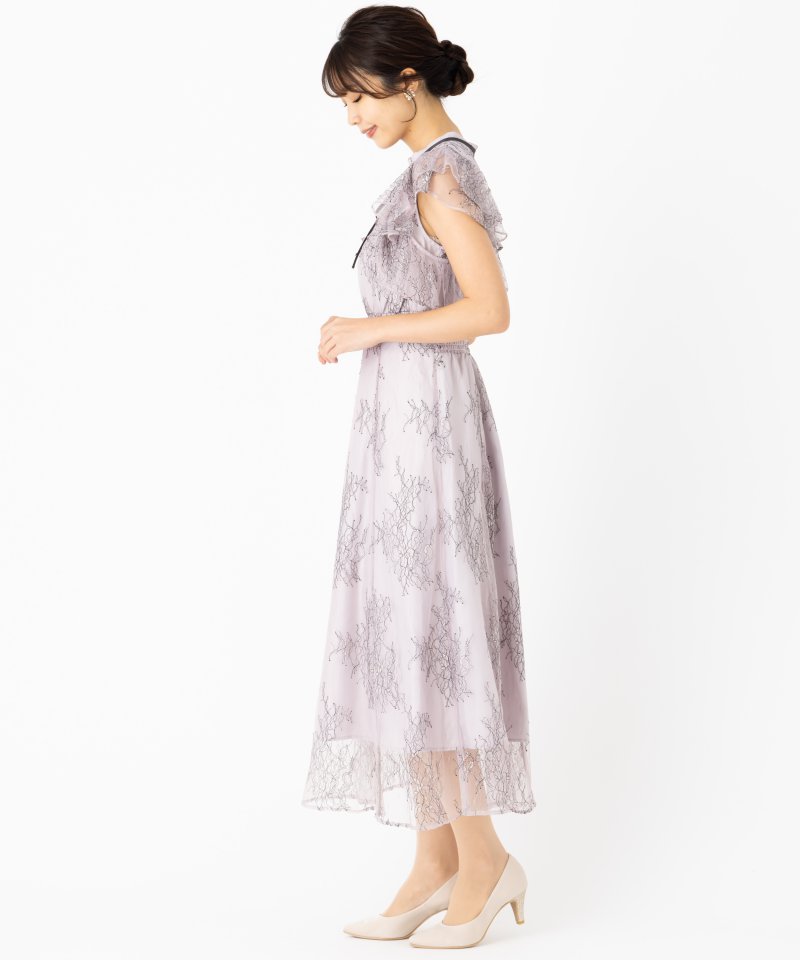 JILL STUART ジルスチュアート ツートンレースラッフルドレス その他 x 