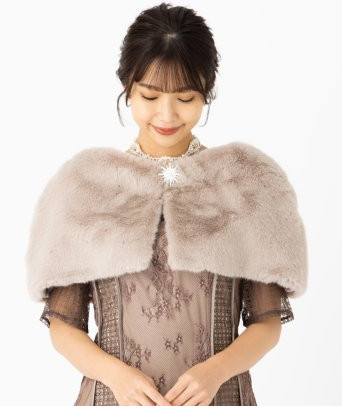 CELFORD ファーケープ CELFORD セルフォード エコファーケープ ベージュ系 | 結婚式
