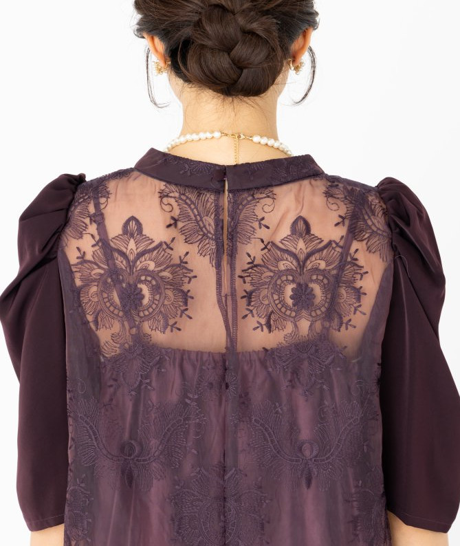 etoll. エトル ヴィンテージレースドレス その他 x パープル系 | 結婚