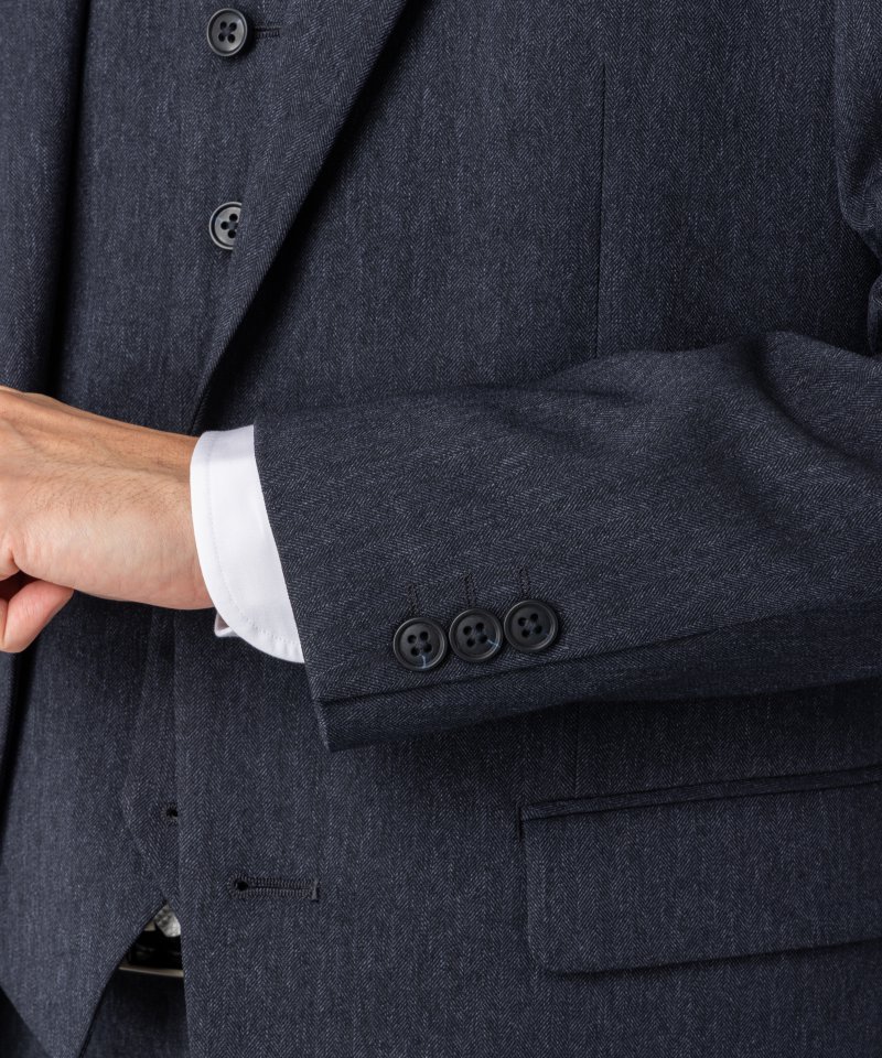 Select Shop 【7点セット】ヘリンボーン3ピーススーツセット ネイビー