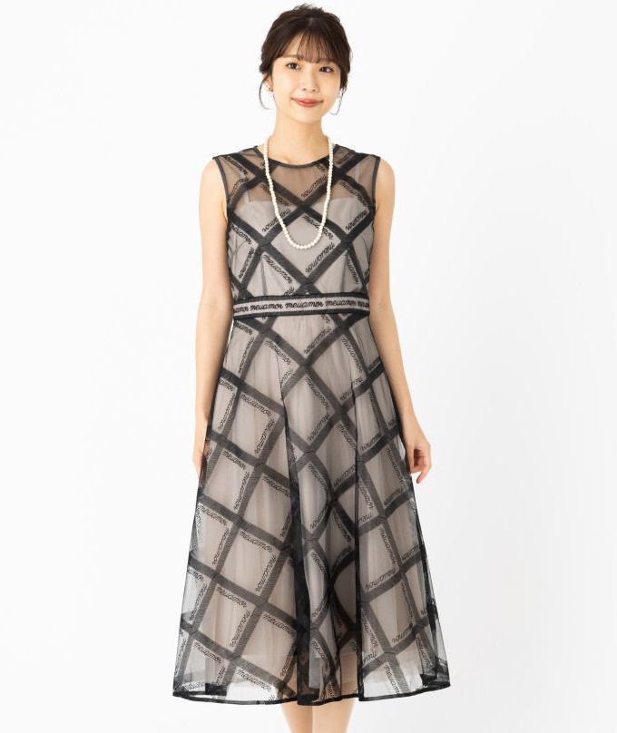 GRACE CONTINENTAL グレースコンチネンタル チェックチュールドレス