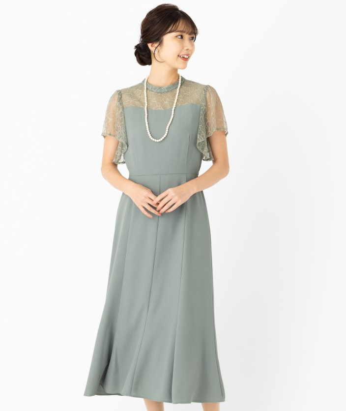 Aimer エメ グリッターチュールフロントギャザーレースアップドレス