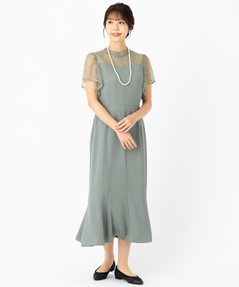Aimer エメ ラッフルスリーブソフトマーメイドドレス その他 x