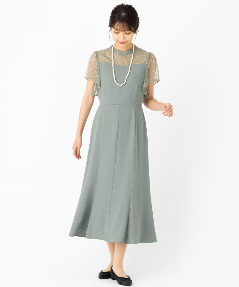 Aimer エメ ラッフルスリーブソフトマーメイドドレス その他 x
