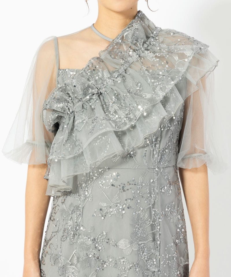 Leja レジャ 3WAYチュールラッフルフラワースパンコールIラインドレス