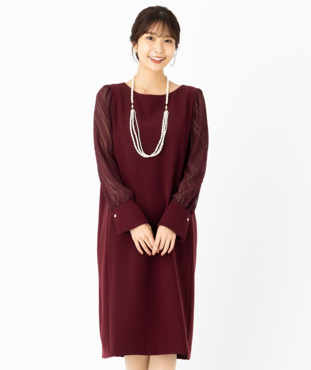 Aimer エメ シャンブレータフタミドルフレアドレス レッド系 | 結婚式