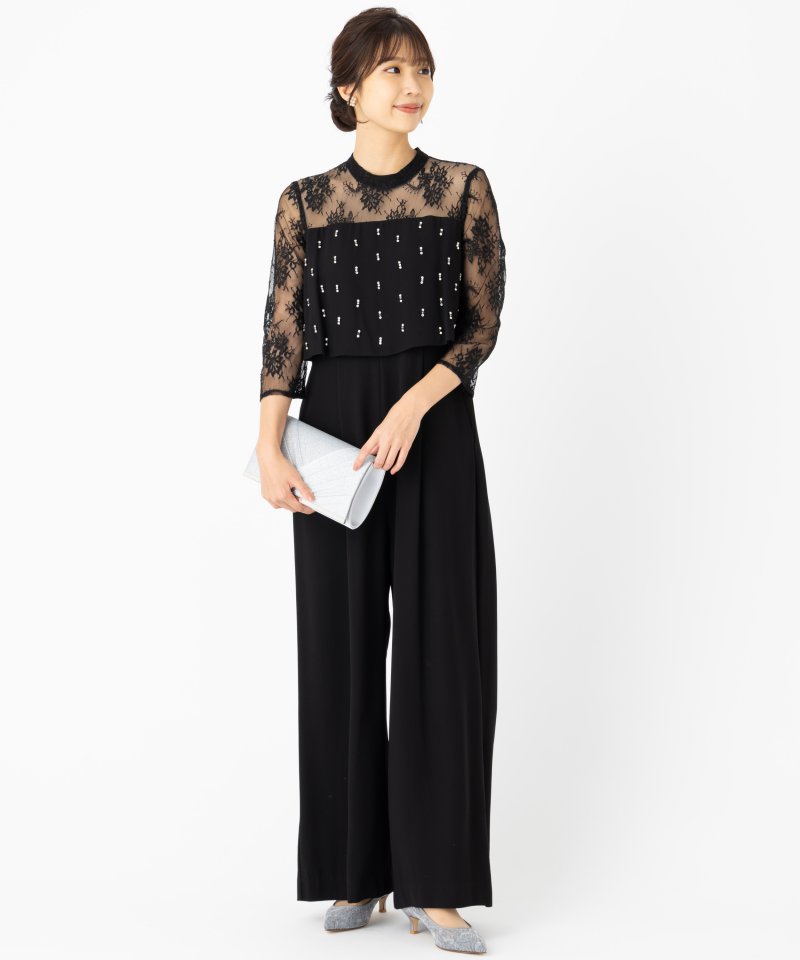 GRACE CONTINENTAL グレースコンチネンタル 刺繍ワイドサロペット